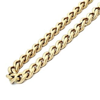 Matte Gold-Tone Stainless Steel Cuban Chain 5mm, 24"