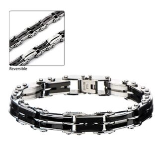 Inox Men's Black IP H-Link Reversible Bracelet