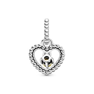 November Honey Beaded Heart Dangle Charm