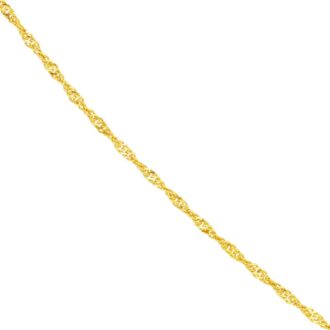 14K Yellow Gold 20" Sparkle Singapore Chain with Lobster Clasp