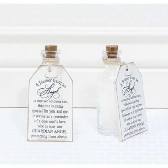 Glass Jar with Wood Tag: "Feather from an Angel" Decor