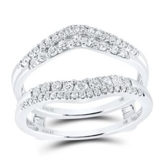 1/2 CTW 2-Row Diamond Jacket Ring 14K White Gold, 4.5