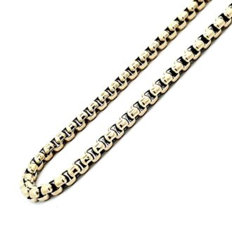 3mm Gold-Tone Stainless Steel Round Box Chain 20"