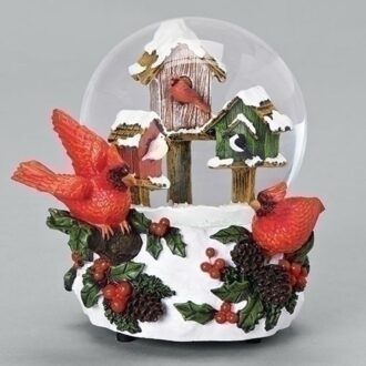 5.75" Musical Cardinal Snow Globe - "We Wish You a Merry Christmas"