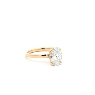 1.51ct Oval Lab-Grown Hidden Halo Ring in 14k Yellow Gold