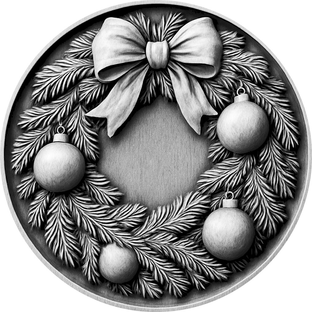 Wooden Wreath with Ball Ornament for Holiday Decor