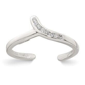 Sterling Silver Adjustable V Toe Ring
