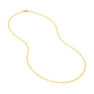 14k Yellow Gold 24" Figaro Chain Necklace 1.9mm with Lobster Clasp
