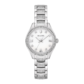 Bulova Women's Dress Watch with Mother of Pearl Dial and Crystal Accents