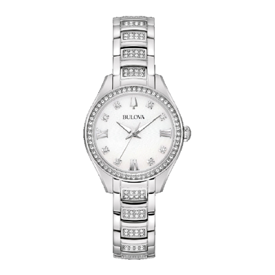 Bulova Women's Dress Watch with Mother of Pearl Dial and Crystal Accents