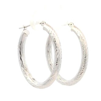 Timeless 10K White Gold Oval Tube Hoop Earrings for Any Occasion