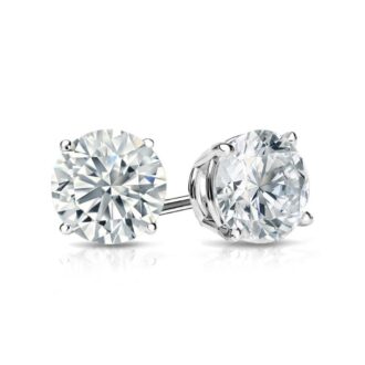 4ctw Lab Grown Diamond 4-Prong Studs in 14k White Gold