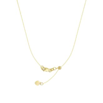 Box Chain 22" Adjustable Length in 10k Yellow Gold