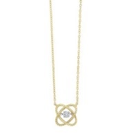 Love's Crossing Necklace with .05ct Round Diamond in 10k Yellow Gold