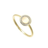 Circle Fashion Ring with .05ctw Round Diamonds in 10k Yellow Gold