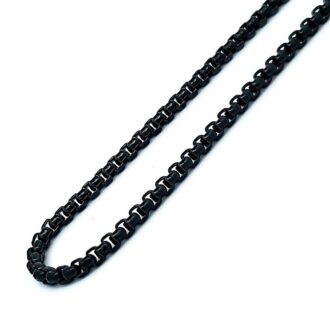 22" 2.5mm Black Box Chain Necklace