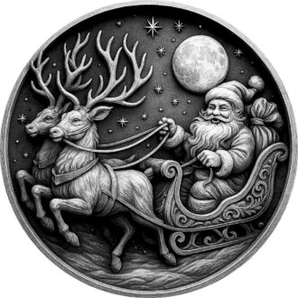 Wooden Santa with Sleigh Engagement Ornament