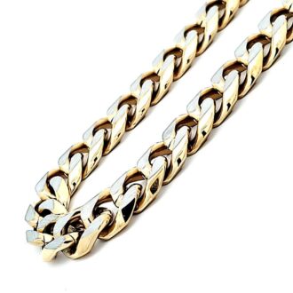 24" 8mm Yellow Stainless Steel Cuban Link Chain