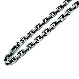 5mm Black Stainless Steel Open Link Chain, 24"