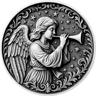 Wooden Angel Ornament with Horn for Engagement Decor