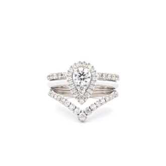 Pre-Owned Hearts on Fire Bridal Set 18k White Gold with .95ctw Diamonds
