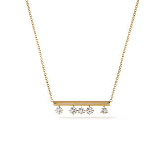 Hearts on Fire Floating Bar Pendant with .53ctw Round Diamonds in 18k Yellow Gold