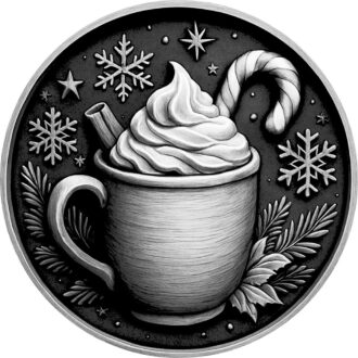 Wood Mug with Candy Cane Holiday Engagement Ornament