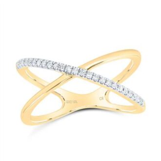 0.10ctw Diamond Criss Cross Ring in 10K Yellow Gold