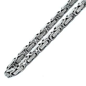 4mm Stainless Steel King’s Chain Necklace, 24"