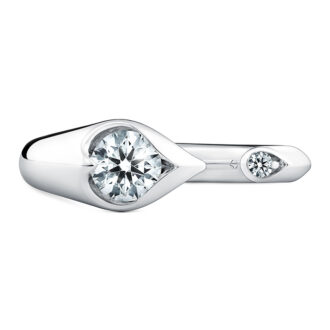 Hearts on Fire LU Open Droplet Ring with .53ctw Round Diamonds in 18k White Gold