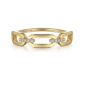 Gabriel Fashion Ring with .04ctw Round Diamonds in 14k Yellow Gold