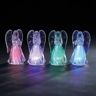 Illuminate your space with this charming 4.25" LED color-changing angel figurine. Perfectly designed to add a celestial touch, it gently cycles through beautiful colors, creating a serene ambiance. Ideal for gifting or as a delightful home decor accent that brings comfort and peace into any setting.