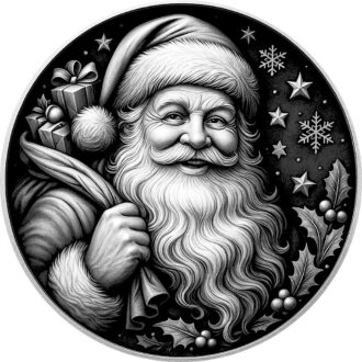 Wooden Santa Ornament with Gifts - Perfect for Engraving