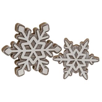 Add a touch of winter charm to your decor with this 5.5" Layered Chunky Snowflake Sitter. Perfect for tabletop displays, this delightful piece captures the beauty of snowflakes with its layered design, making it an enchanting addition to your seasonal decorations.