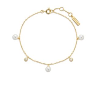 Ania Haie Yellow Gold Plated 3 Shell Pearl Rolo Bracelet