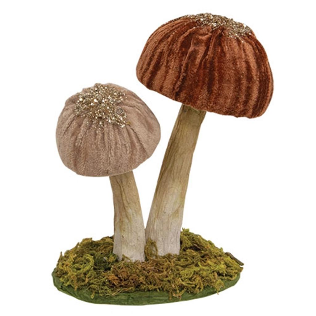 5.5" Woodland Brown Mushroom Shelf Sitter