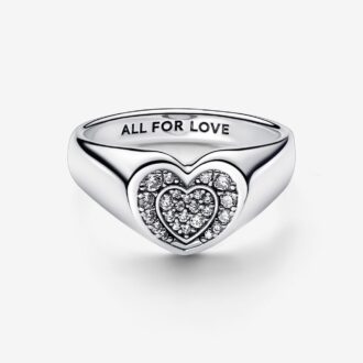 Pandora Radiant Heart Pavé Signet Ring