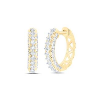 Huggie Hoop Earrings with .50ctw Diamonds in 10k Yellow Gold