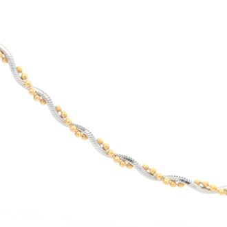 Pre-Owned 14k Two-Tone 20" Snake/Bead Twist Chain