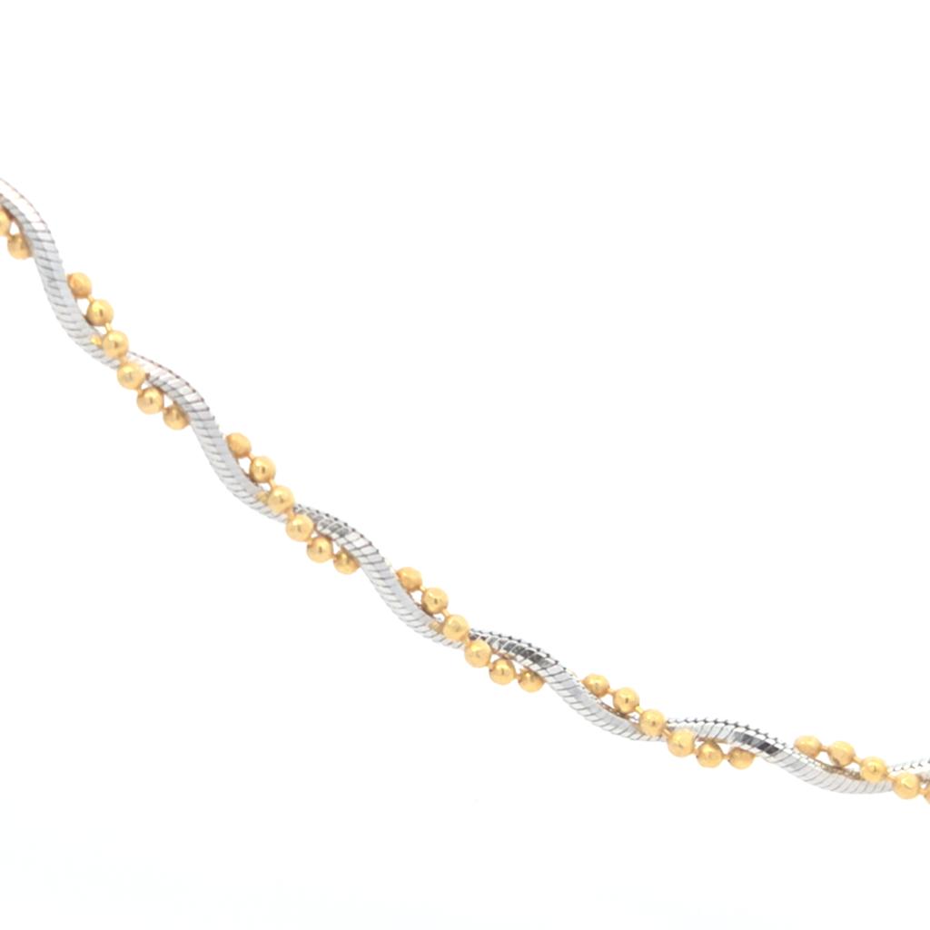 Pre-Owned 14k Two-Tone 20" Snake/Bead Twist Chain