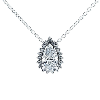 Pandora Sparkling Pear Halo Collier Necklace