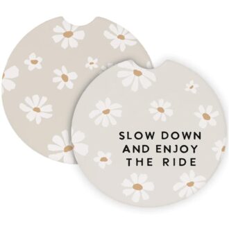 Ceramic Absorbent Car Coaster - Slow Down and Enjoy the Ride
