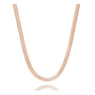 14K Rose Gold 22in Herringbone Necklace, 5mm, 10.6g