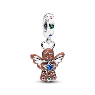 Pandora Gingerbread Angel Silver Dangle Charm