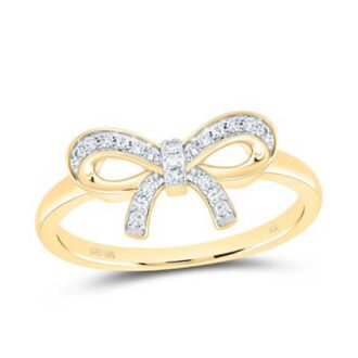 0.10 CTW Diamond Bow Ring in 10K Yellow Gold
