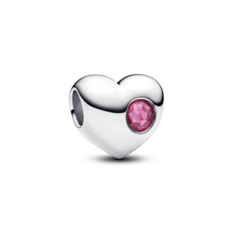 Pandora Engravable Pink Stone Heart Charm