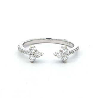 14K White Gold Open Center Diamond Ring 0.37ctw