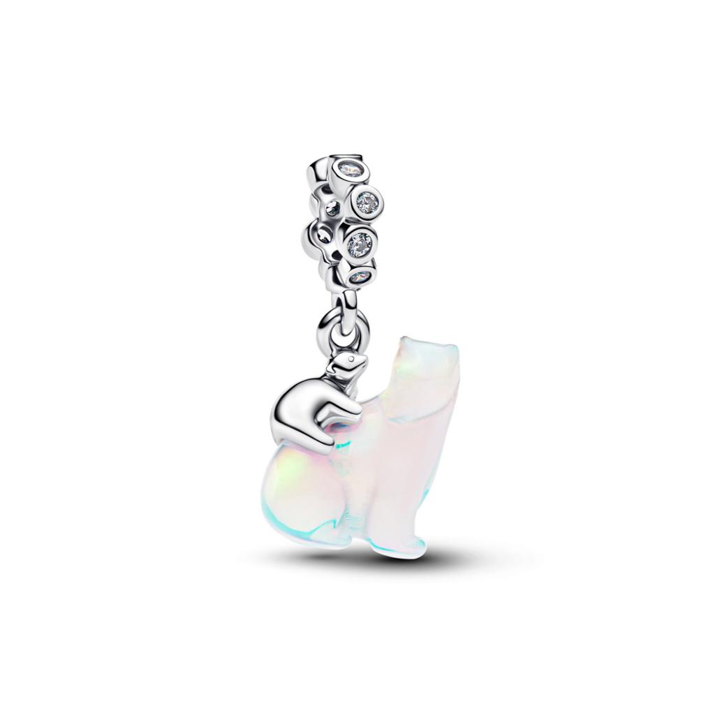 Pandora Polar Bears Aurora Opal & Clear CZ Dangle Charm