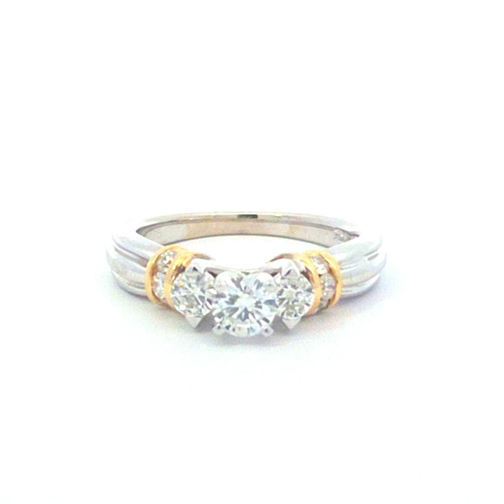 Pre-Owned 14K Two-Tone .88ctw Diamond Engagement Ring