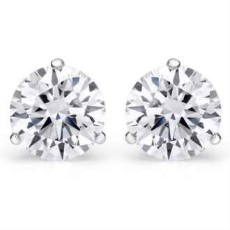 Classic Stud Earrings with 1ctw Round Lab Grown Diamonds in 14k White Gold